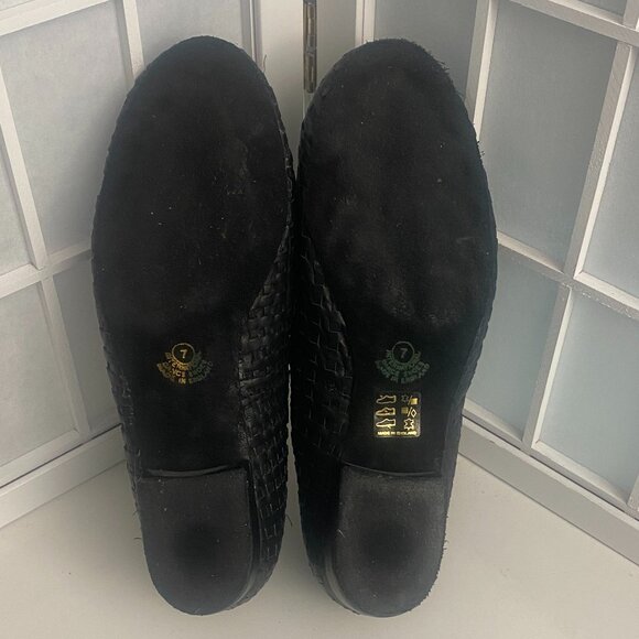 International Dance Black Woven Leather ballroom shoes Sz 7 Men's/9 Ladies. - Picture 3 of 4